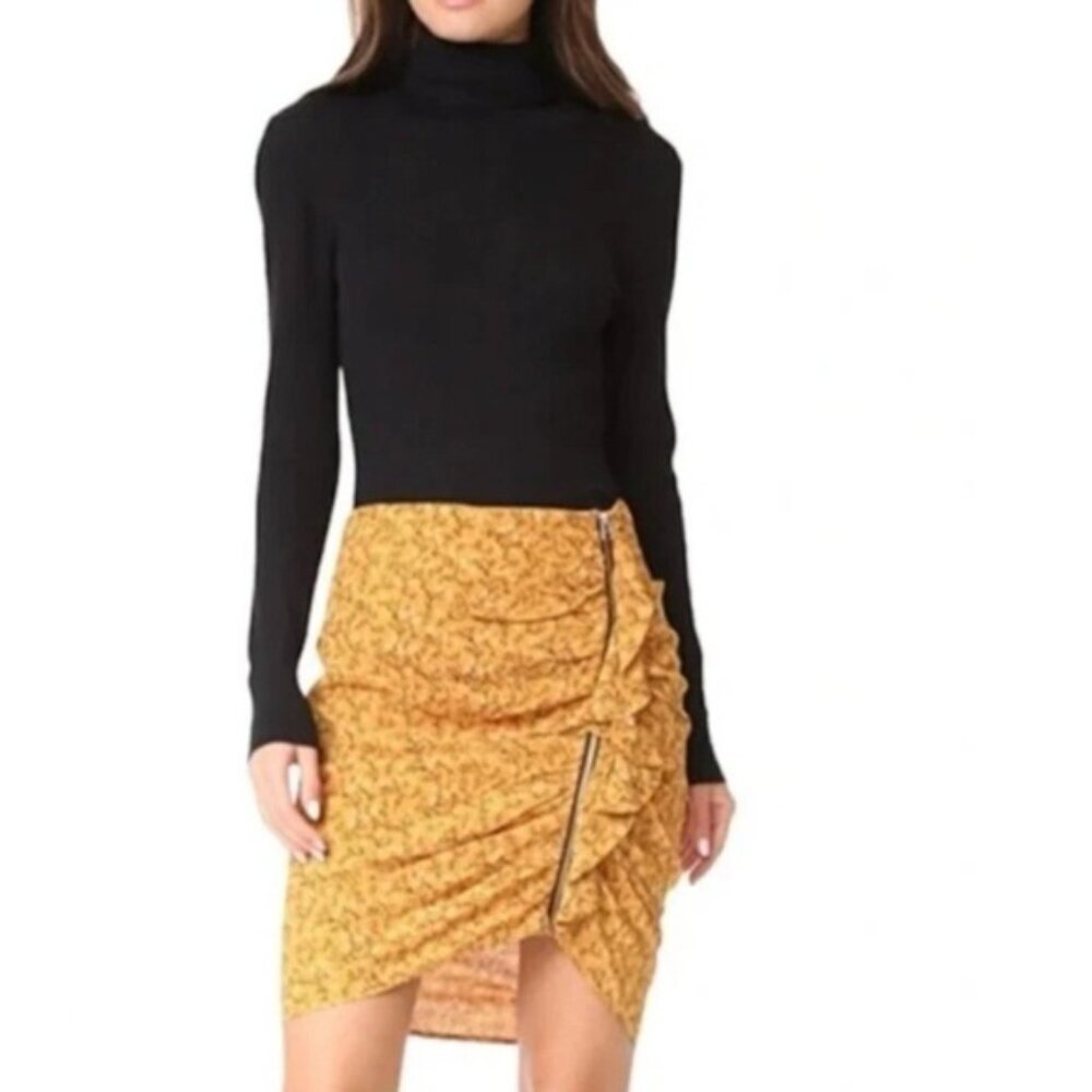 VERONICA BEARD Spencer Women's Size 8 Floral Ruched Ruffle Zipper Mini Skirt